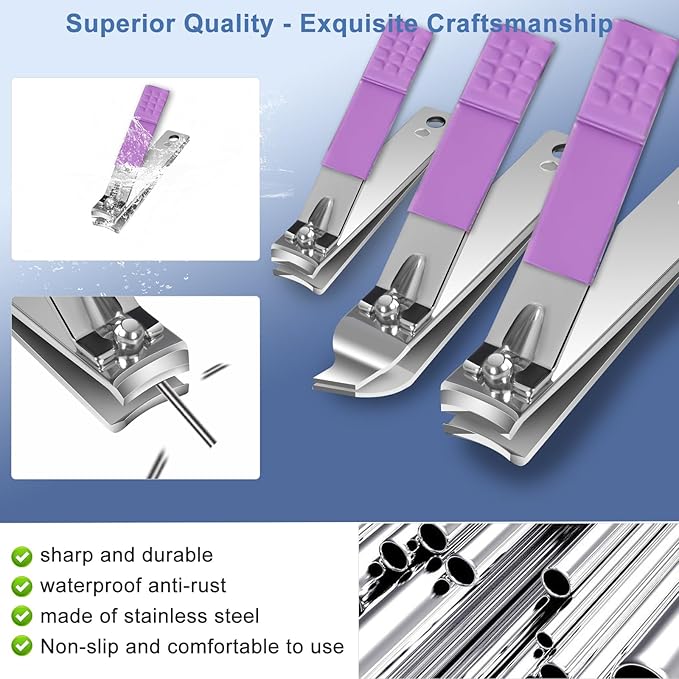 Manicure kit for Women Personal Nail Care Kit, 30 in 1 Professional Stainless - Image 6