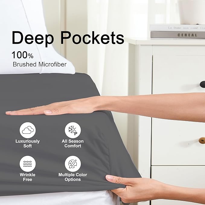 Hotella 100% Microfiber Ultra Soft 39"x80" Twin XL Fitted Sheet Only, Hotel - Image 3