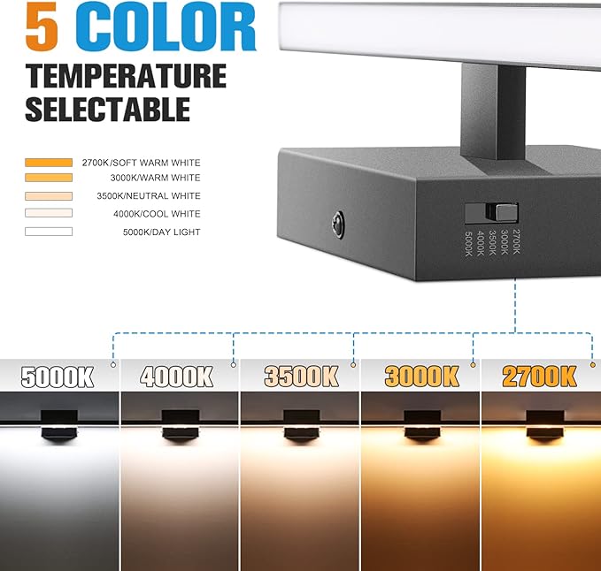 VOLISUN Modern Bathroom Vanity Light 39.4 inch, 24W Dimmable 5CCT Led Bathroom - Image 2