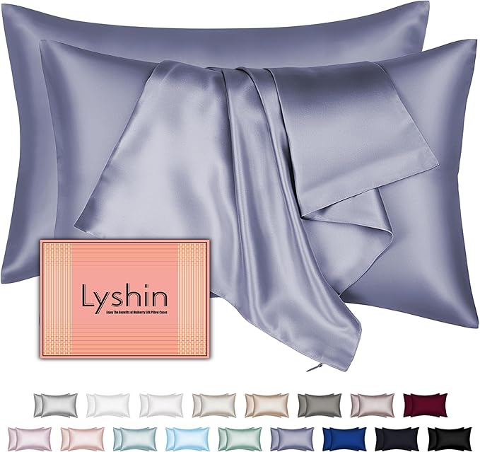 Silk Pillow Cases 2 Pack King Size by LYSHINSILKPILLOWCASES