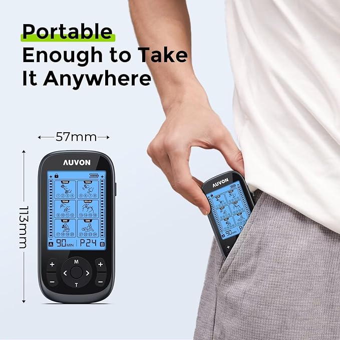 AUVON 3-in-1 TENS Unit Muscle Stimulator, EMS Massage Machine - Image 8