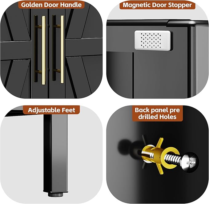 SUPEER Metal Wardrobe Cabinet with Hanging Rod,Metal Wardrobe Closet with Doors and Adjustable Shelves, Armoire Closet Locker for Home,Office,H70.9 X W31.5 X D17.7,Installation Required,Black