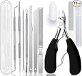 11 Piece Set Ingrown Toenail Pedicure Tool Kit, Stainless Steel Nail Care by Geounzay