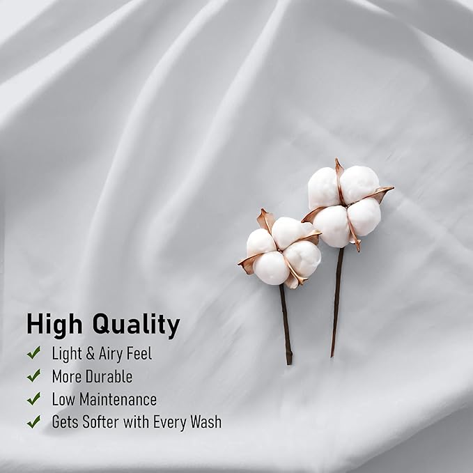 RUVANTI 100% Cotton Sheets – Queen Size Percale Bedding, Cooling & Breathable - Image 5