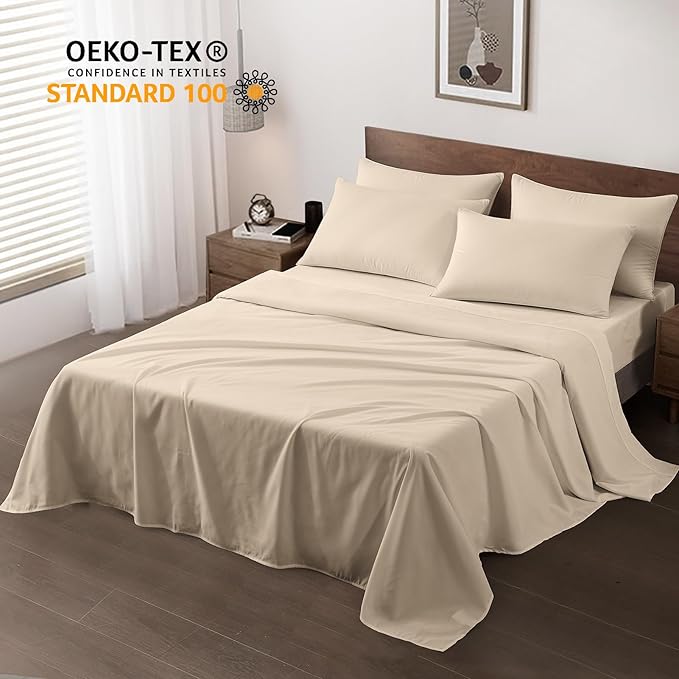 Maple&Stone Queen Flat Sheet 6 Pack, Premium Soft & Breathable, Brushed - Image 2