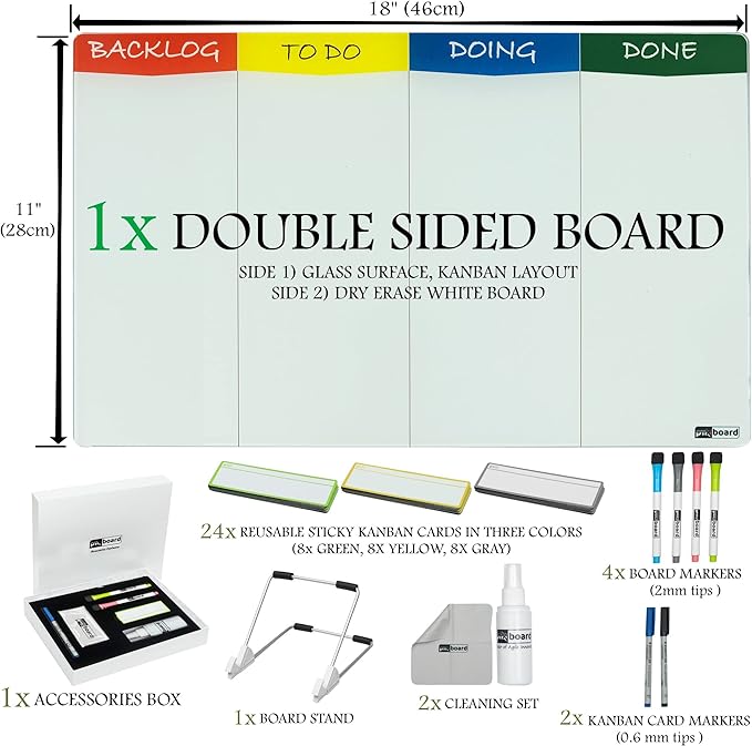 pmxboard Project Management Board Set, Combo Set XXL. Agile Project Management Mega Bundle Project Kit. Full Magnetic Kanban Board Set, Portfolio Management Board Set, Desktop Kanban Board Set, 3 in 1