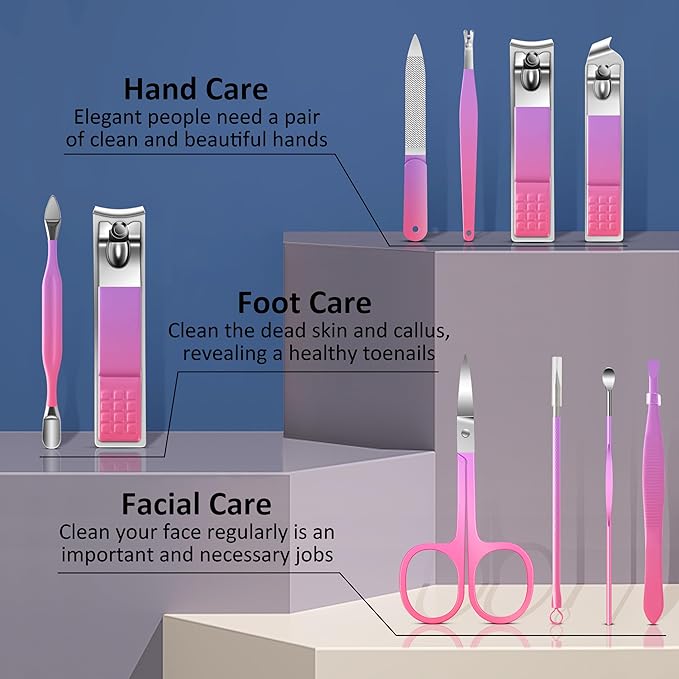 BLESWIN 10 in 1 Manicure Pedicure Kit, Manicure Kit - Image 2