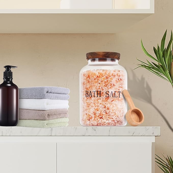 BKYFPQ 2Pcs 74 oz Glass Bath Salts Jar, Bath Salt Container - Image 6