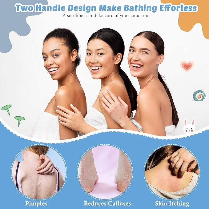 4 Pack Exfoliating Washcloth Back Scrubber Set, 2 Exfoliating Body Scrubber - Image 5