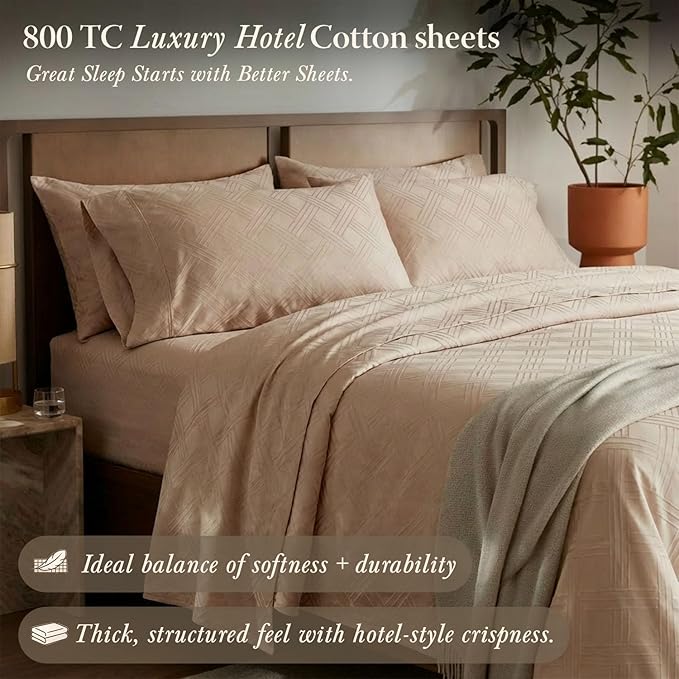 Threadmill Queen Sheet Set for Queen Mattresses | 800 Thread Count Jacquard - Image 2