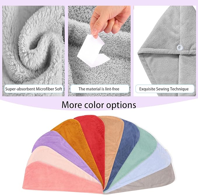 Microfiber Hair Drying Towel Wrap - Image 9