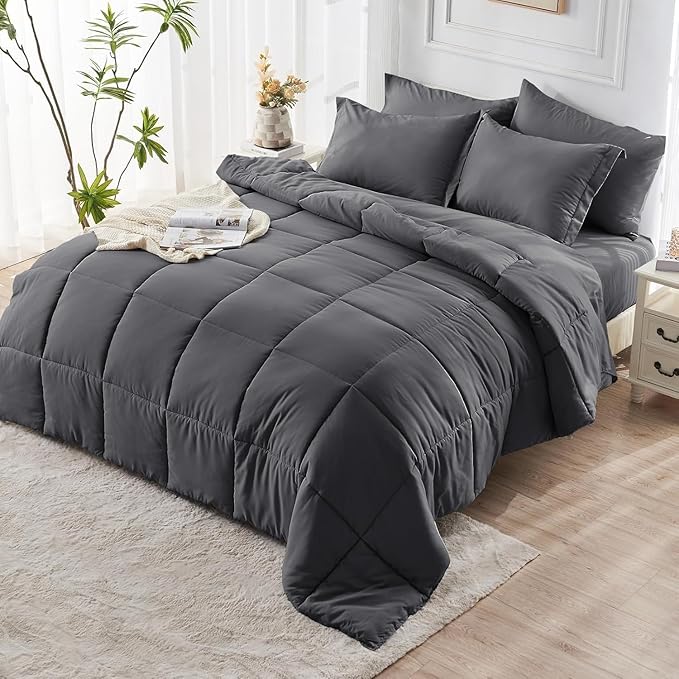 JOLLYVOGUE Twin Comforter Set, Ultra-Soft Bed in a Bag Twin Size 5 Pieces - Image 7
