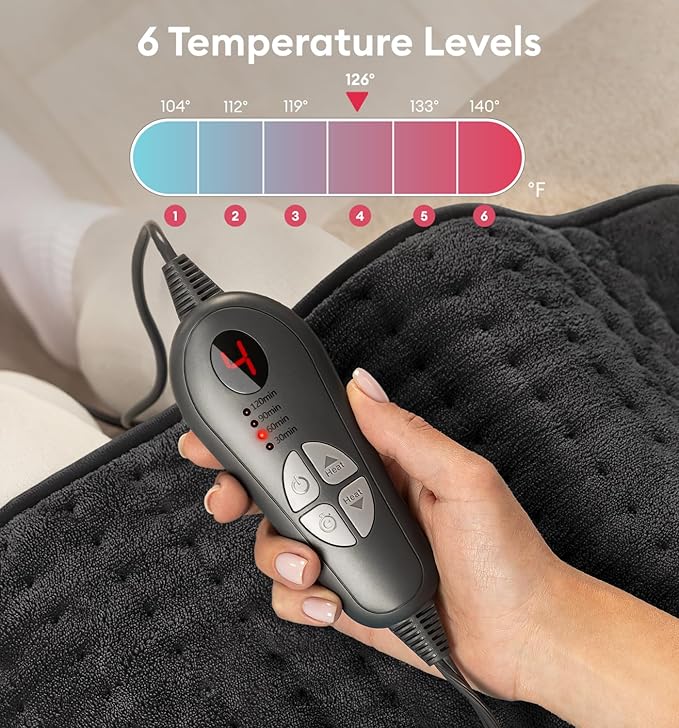 GENIANI Electric Heating Pad for Back Pain & Cramps Relief, Electric Throw - Image 4