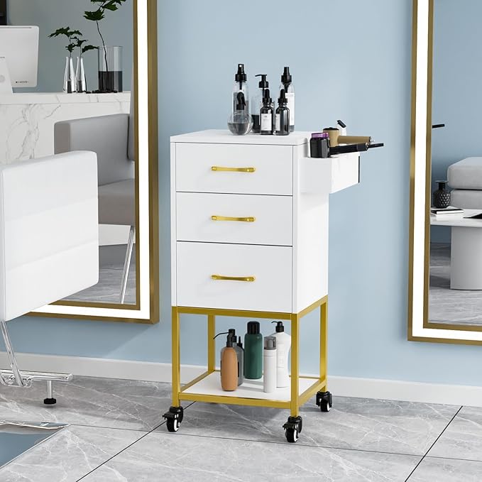 OmySalon Salon Storage Trolley Cart, Beauty Wooden Hair Cabinet - Image 2