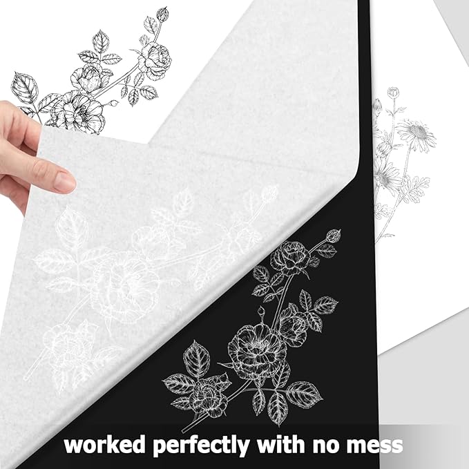 PSLER 30PCS White Carbon Transfer Paper for Wood Burning Craft, Paper, Canvas and Other Art Craft Surfaces A4 Size 8.27 X 11.81 Inch