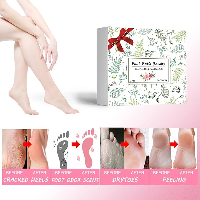 Lanwexy Bath Bombs, 32 Pack Foot Soak - Image 2