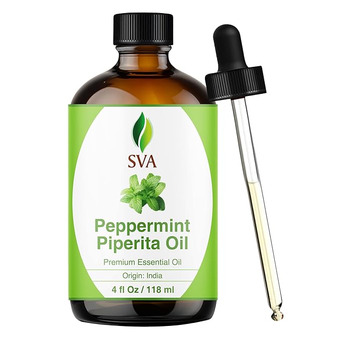 SVA Peppermint Piperita Essential Oil – 4 Fl Oz – 100% Natural Piperita Oil by SVAORGANICS