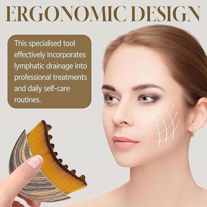 2 PCS Lymphatic Contour Face Brush, Manual Lymphatic Drainage Massager - Image 3