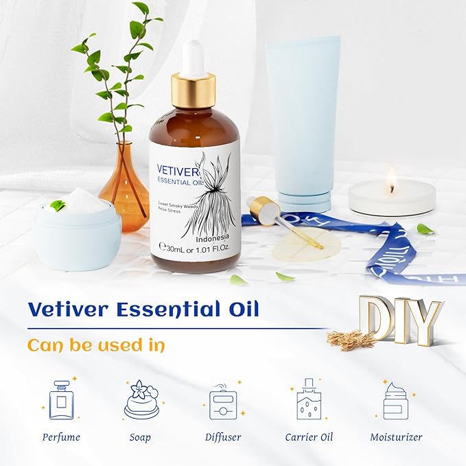 HIQILI 1 Fl Oz Vetiver Essential Oil, 100% Pure Natural - Image 5