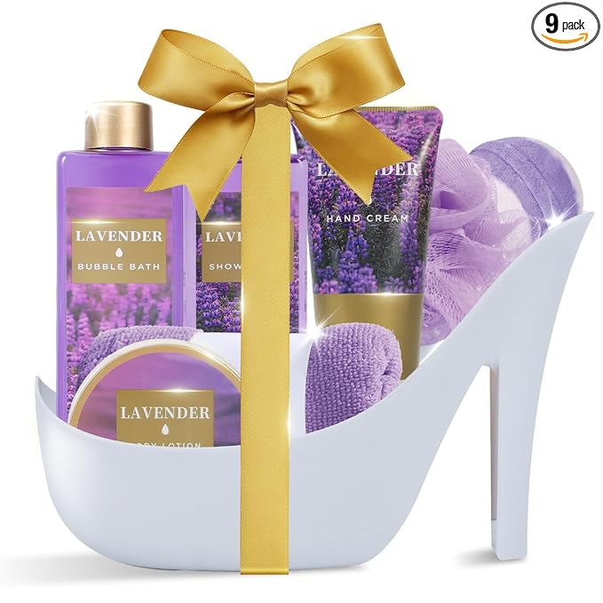 Spa Luxetique Gifts for Women 8pcs Relaxing Lavender Gift Set for Women High by SPALUXETIQUEWORLD