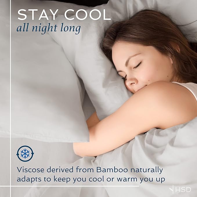 Hotel Sheets Direct 4 Piece Bed Sheet Set Queen Size, 100% Viscose Derived from - Image 3