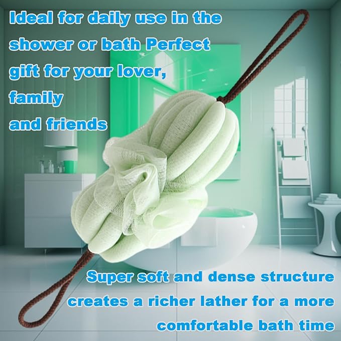Large 85g Green Bath Loofah Sponge Loofa Luffas Shower Puff Pouf Ball - Image 5