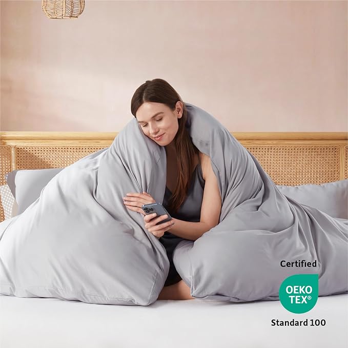 Nestl Grey Lavender Duvet Cover Full Size - Image 3