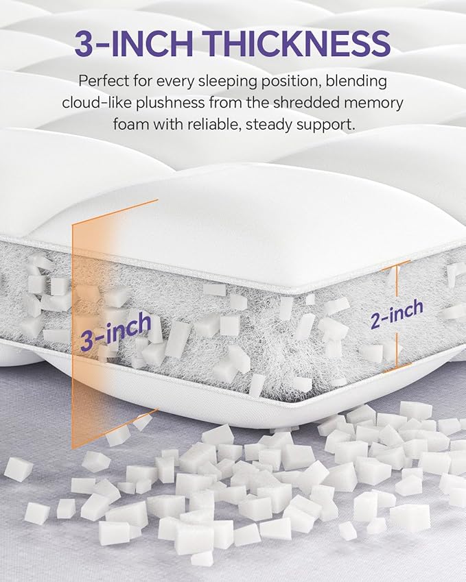 ChiXpace Dual Layer 5 Inch Memory Foam Mattress Topper Full - Image 2