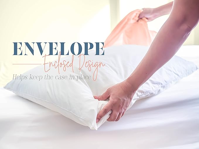 Elegant Comfort 4-PACK Solid Pillowcases 1500 Premium Hotel Quality Microfiber - Image 3