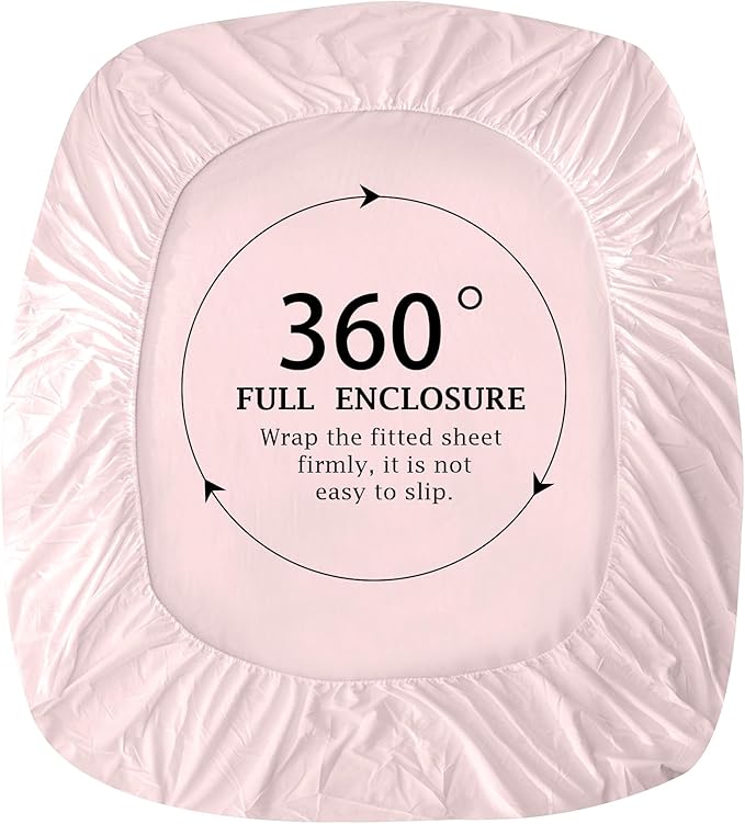 FreshCulture Pure Cotton Fitted Sheets Twin Size, 300 Thread Count Percale - Image 4
