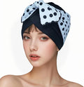 Luckiest MAP Swim Caps Women Adult Retro Polka Dot Bowknot SwimCap by Fortheluckyyou