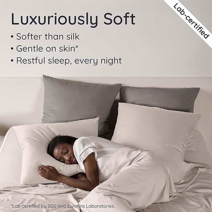 Bambaw 100% Viscose Derived from Bamboo Sheets Queen Size Set – 4pcs Cooling - Image 4