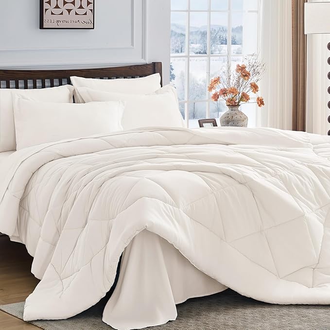 HEVUMYI Ivory Twin Comforter Set by HEVUMYI