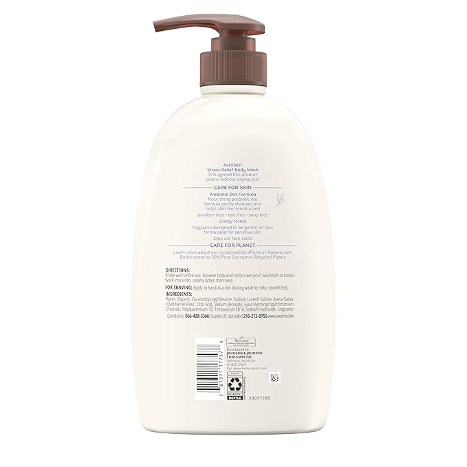 Aveeno Stress Relief Body Wash for Women, Calming Lavender Scent & Prebiotic Oat - Image 11