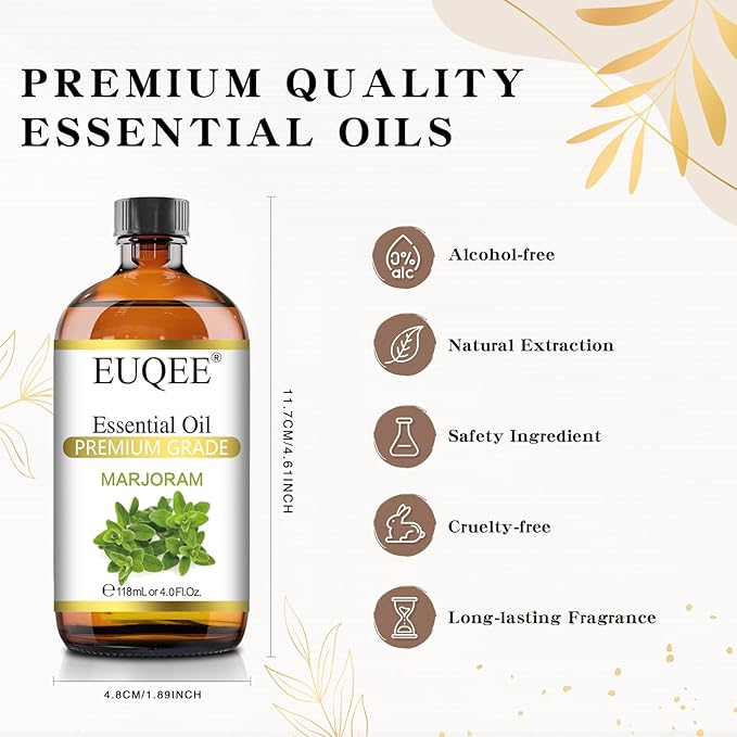 EUQEE Marjoram Essential Oil 118 ml Large Bottle Premium Marjoram Oil - Image 5
