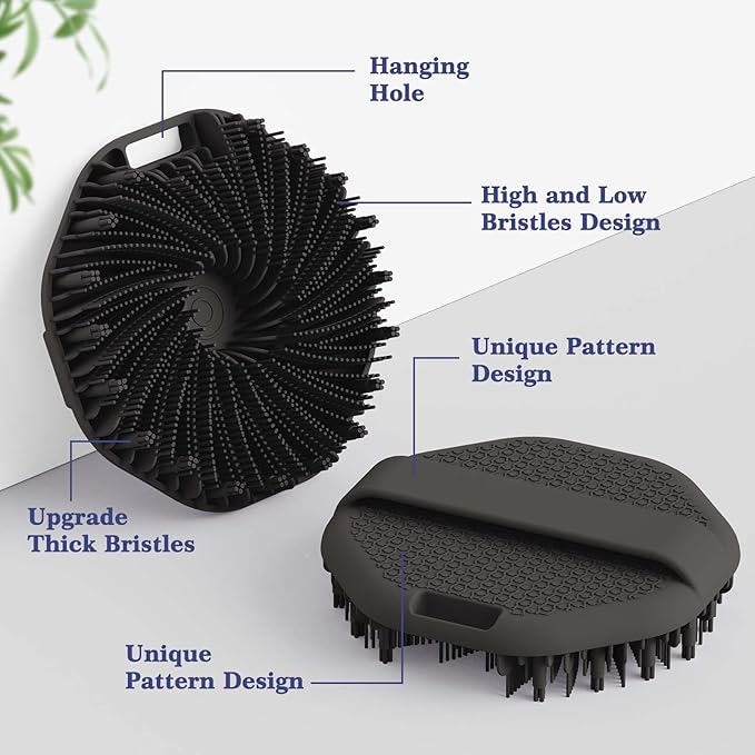 Manmihealth Silicone Back Scrubber & Soft Shower Face Brush Set 4 PCS, - Image 2