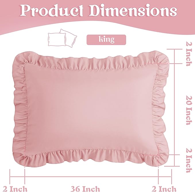 KKJIAF King Size Pillow Cases Set of 2, Light Pink, Envelope Closure, Fade - Image 3