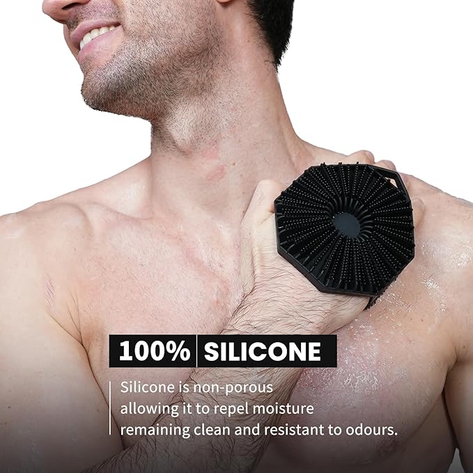 iTokGoK® Premium Silver-Infused Dual-Sided Design 2-in-1 Silicone Body Scrubber - Image 2