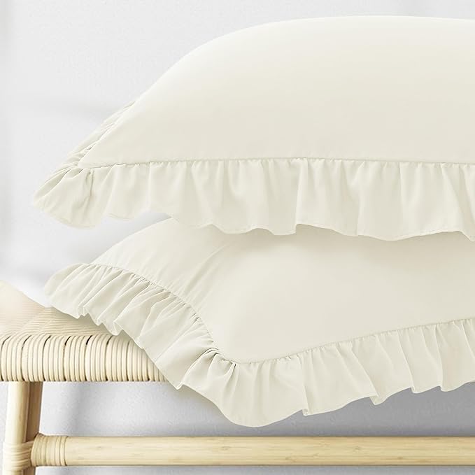 KKJIAF Ruffle Body Pillow Cases Set of 1, Ruffled Pillow Covers by KKJIAF