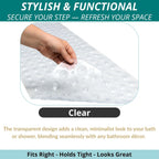 ENKOSI Bath Mat – 40 x 16 Inch Extra Long Non Slip Bathtub Mat – Anti Slip Clear Shower Mat with Suction Cups and Drain Holes – Bathroom Mat for Bath Tub and Smooth Shower Floors (40x16 Clear)