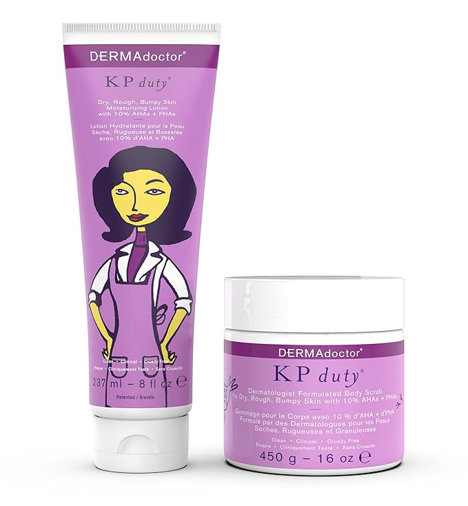 DERMAdoctor KP Bump Eraser Body Scrub and Lotion Kit Dermatologist Formulated by DERMAdoctor