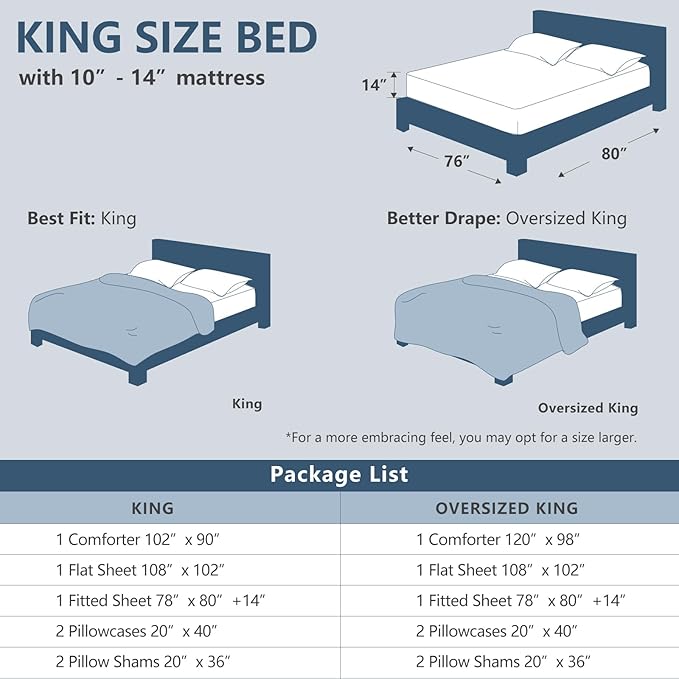 CozyLux King Size Comforter Set Dark Grey - Image 6