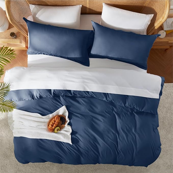 Nestl Navy Blue Duvet Cover Queen Size - Image 5