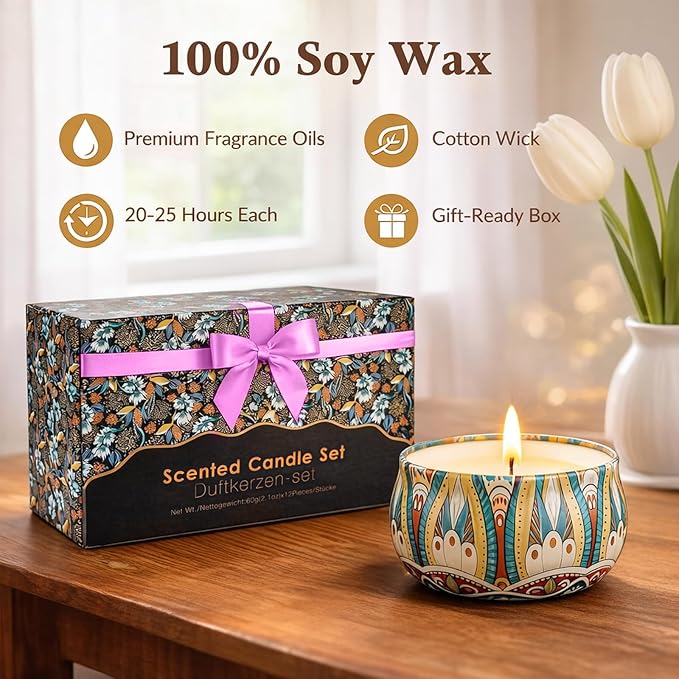 Scented Candles Gift Set, 12 Pack Soy Wax Candles - Image 3