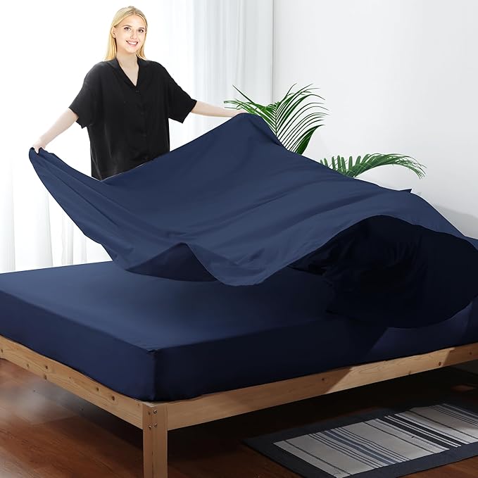 Flat Sheet Only 2 Pack, Twin Size 400 Thread Count 100% Egyptian Cotton Flat - Image 4