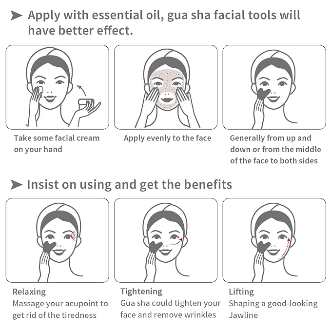 Gua Sha Facial Tools, Natural Quartz Guasha Tool - Image 5