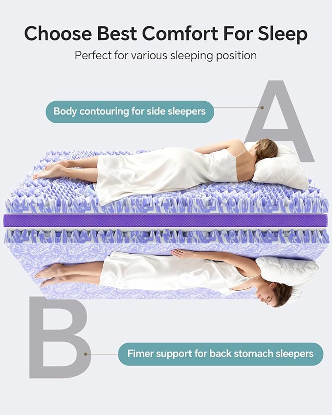 ChiXpace Dual Layer 4 Inch Memory Foam Mattress Topper King - Image 4