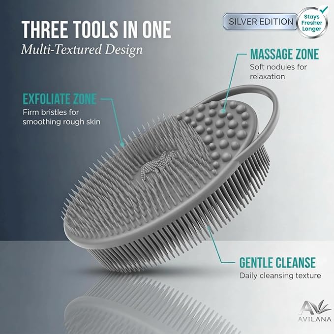 Avilana Silver Edition Exfoliating Body Scrubber - Image 4