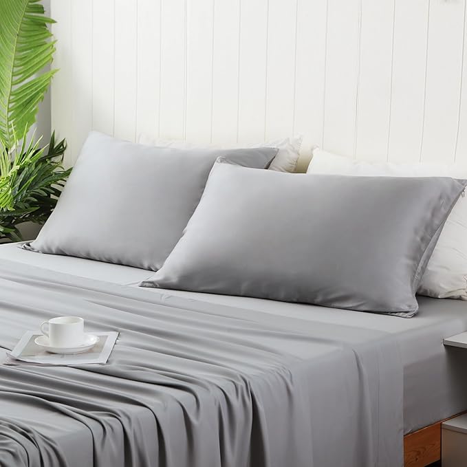 2 Pack Cooling Pillow Cases, Viscose Derived from Bamboo Pillow Protectors King - Image 7