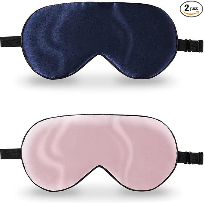 ZIMASILK 2 Pack 100% Natural Silk Sleep Mask, Adjustable Super-Smooth Soft Eye by ZIMASILK